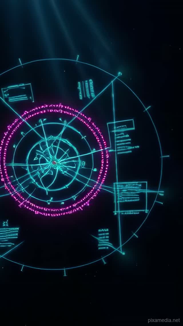 Holographic Interface in Void - Motion Graphics AI stock